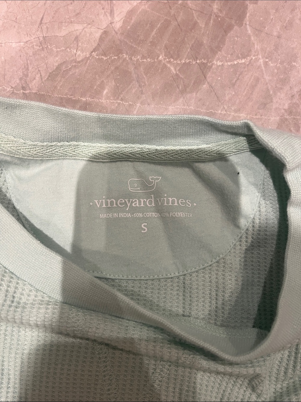 Vineyard Vines Seafoam Green Ribbed Long Sleeve Tee - Picture 2 of 2